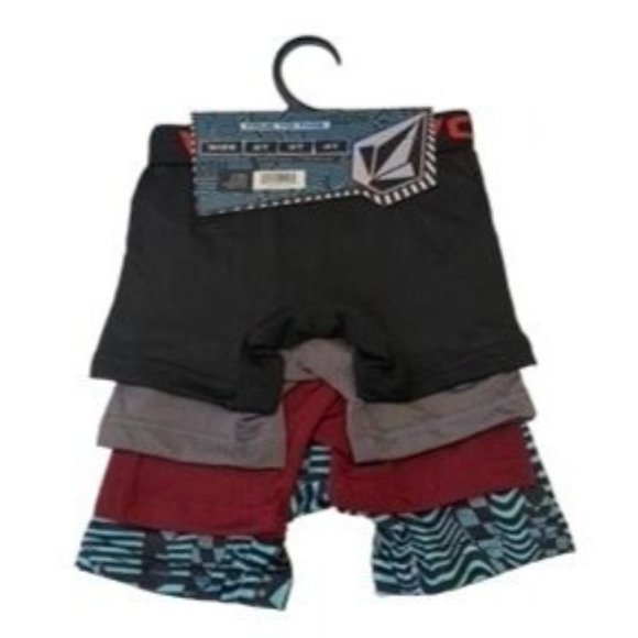 Volcom Boys Boxer Briefs 3T Set of 4 Striped Print Solids - Picture 2 of 4